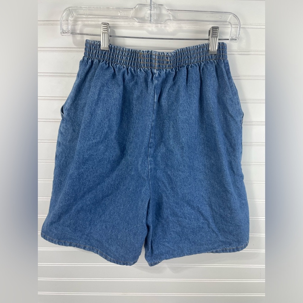 Chic Blue Vintage Denim Elastic Waist Jort-Like Jean Shorts 10 Average Women’s - Picture 5 of 9
